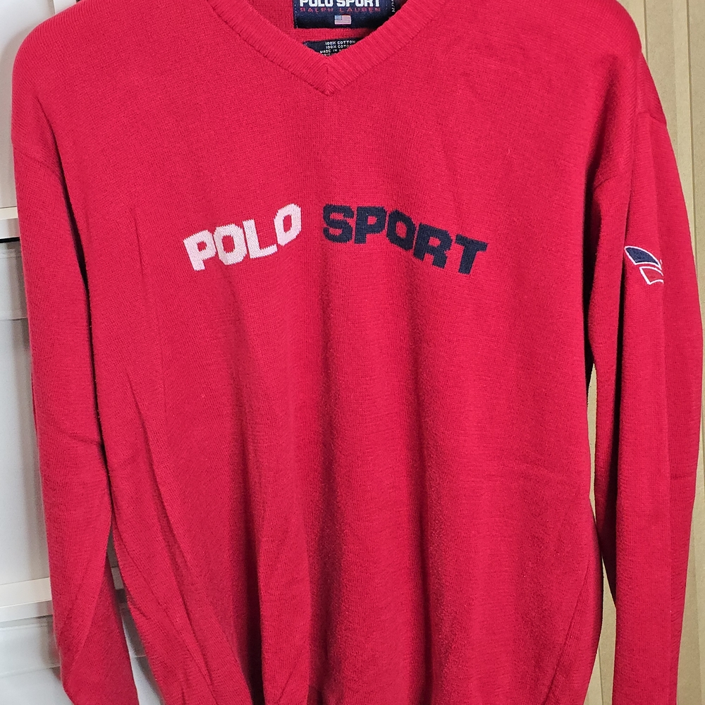 Polo by Ralph Lauren Men's V-Neck Red Sweater